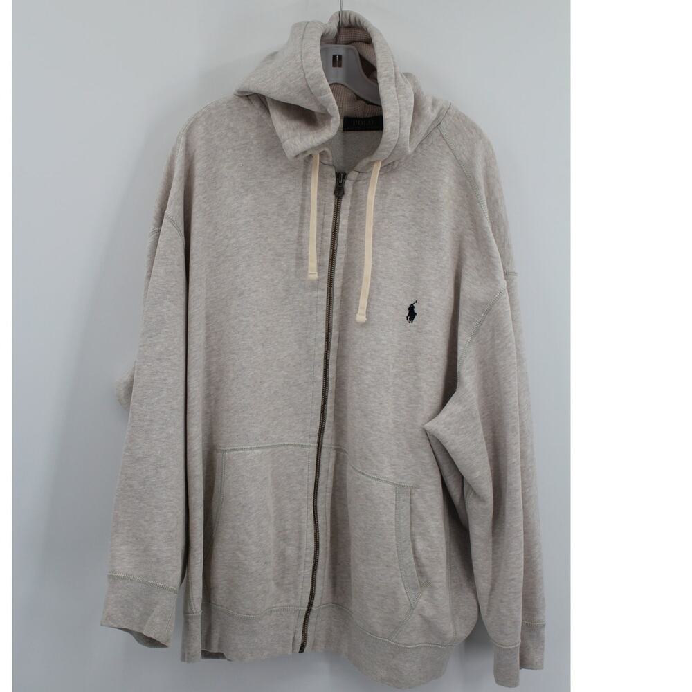 Polo Ralph Lauren Fleece Full-Zip Hoodie 3XB Heathered Tan Neutral